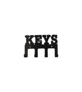 Metal Siyah Keys Yazılı Dekoratif Anahtar Askısı, Askılık, Anahtarlık