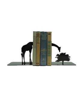 Zürafa Desenli Kitap Desteği - Dekoratif Estetik Kitap Tutucu ( 2 Li Set ) Siyah