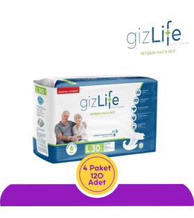 GizLife Belbantlı Yetişkin Hasta Bezi Büyük (L) 120 Adet