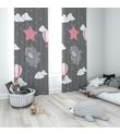 Minibabyrooms Pembe Yıldızlı Fil Temalı Fon Perde