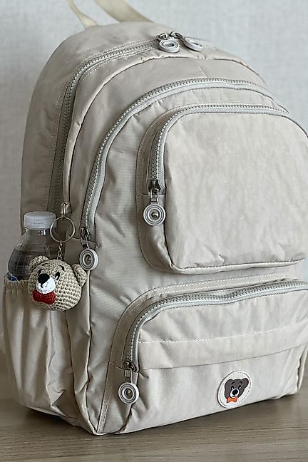 Nemo Bags BEJ Sırt, Okul, 14 İnç Laptop, Seyahat Çantası Amigurumi Ayıcık Anahtarlık Hediyeli