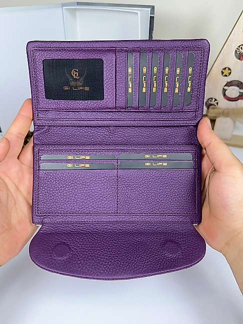Leorina 2049 Mor Cüzdan Telefon Bölmeli