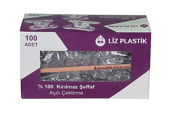 Liz Şeffaf Açılı Çektirme ( 1 kutu 100 adet )