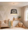 Minibabyroom Gri Parlak Yıldız Temalı Çocuk Odası Sarkıt Avize