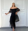 Siyah Madonna Yaka Dantelli Elbise