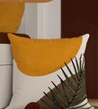Özel Tasarım Bal Rengi Palmiye Desenli 4lü Dijital Baskılı Kırlent Yastık Kılıfı 43x43 Cm 019