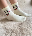 6'lı Gülen ve Şaşkın Yüz Detaylı Pamuklu Kadın Çorap / LES MINORIA