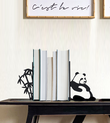 Metal Kitap Tutucu Panda Figürlü Kitap Desteği, Dekoratif Kitaplık