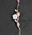 BLK0006-MDA Manolya Çiçeği Bağı Rose Renk Gümüş Bileklik