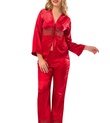 Kırmızı Saten Pijama Takımı - 1601