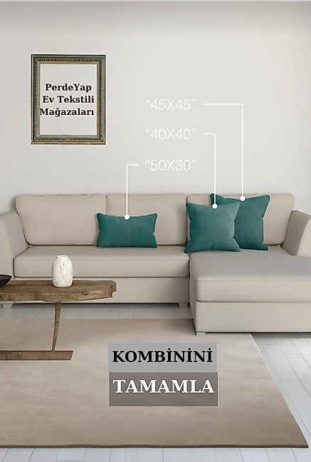 PerdeYap Kadife Dokulu Koyu Petrol Renk Ada Serisi Runner 40 x 140 cm