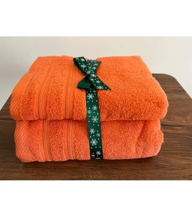 Turuncu Banyo Havlu Seti (70x140 cm banyo havlusu 50x90 cm baş havlusu)
