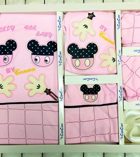 10 Parça Hastane Çıkış Seti Pembe Renk Mickey For Baby Desenli