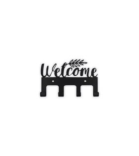 Metal Siyah Welcome Yazılı Dekoratif Anahtar Askısı, Askılık, Anahtarlık