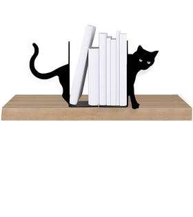 Metal Kitap Tutucu Kedi Figürlü Kitap Desteği, Dekoratif Kitaplık