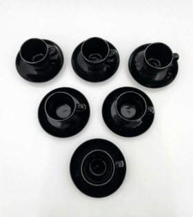 Acar Plus Luna Porselen Kahve Fincan Takımı Benekli-siyah 016918/12