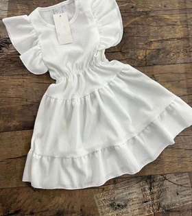Kız Çocuk Beyaz Bayramlık Elbise ABY856