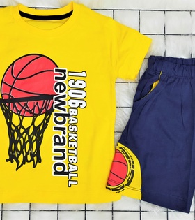 3-6 Yaş Arası Basketbol Desenli Kampanyalı Erkek Çocuk Takım