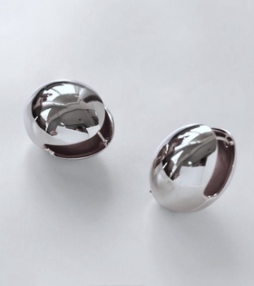 Silver Renk Çift Taraflı Çelik Küpe (2 cm)