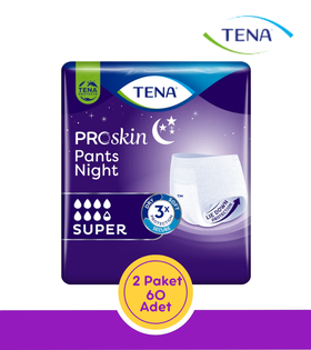TENA ProSkin Pants Night 7.5 Damla Emici Külot Gece Bezi Büyük Boy (L) 30’lu (2 Paket)