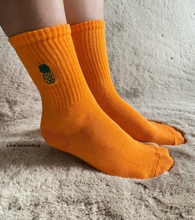 6'lı Premium Meyve Emoji Nakışlı Pamuklu Kadın Çorap / LES MINORIA
