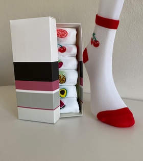 6'lı Meyve Desenli Kadın Uzun Tül Çorap / LES MINORIA