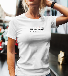 Beyaz Positive Basklı Tişört / LES MINORIA