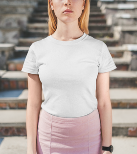Kadın Beyaz Basic Tişört /LES MINORIA