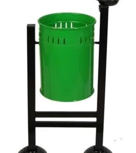 Sakka metal H ayaklı çöp kovası (yeşil)