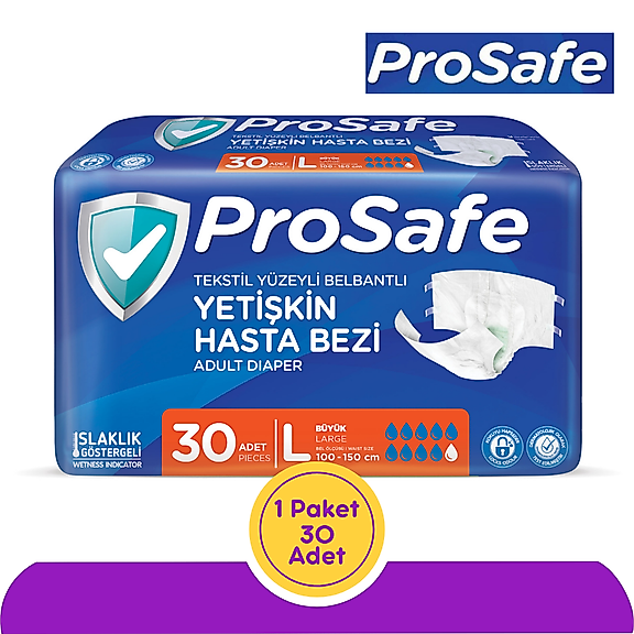 Prosafe Belbantlı Yetişkin Hasta Bezi Büyük (L) 30 Adet