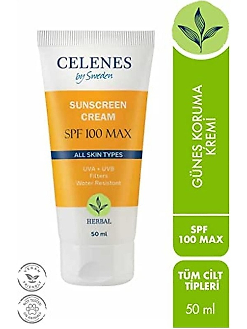 Celenes By Sweden Herbal Güneş Koruma Kremi SPF100 50 ml - Tüm Cilt Tipleri