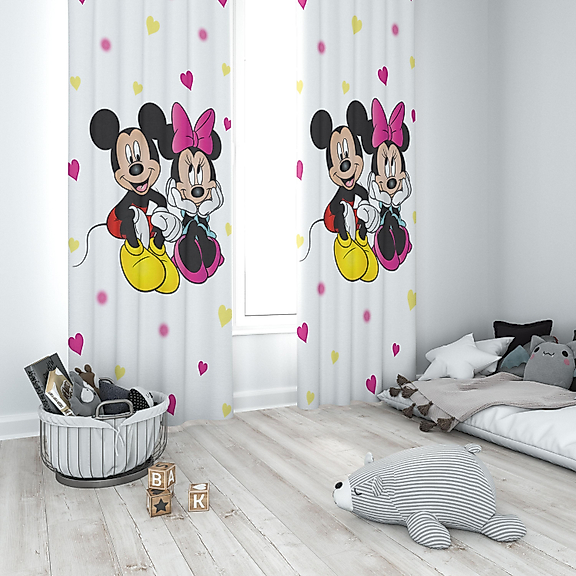 Minibabyrooms Micky Mause Miny Mause Temalı Fon Perde