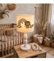 Minibabyrooms Aslan ve Gökkuşağı Desenli Ahşap Oyma Ayak Abajur