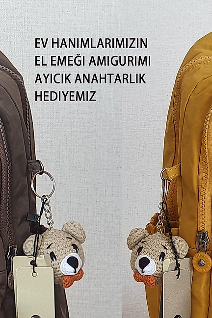 Nemo Bags HAKİ Sırt, Okul, 14 İnç Laptop, Seyahat Çantası Amigurumi Ayıcık Anahtarlık Hediyeli