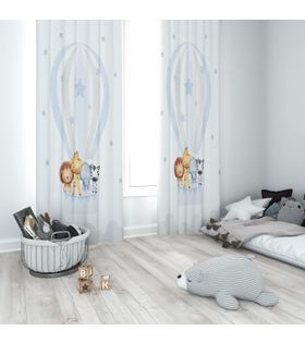 Minibabyrooms Uçan Balon ve Hayvanlar Temalı Fon Perde
