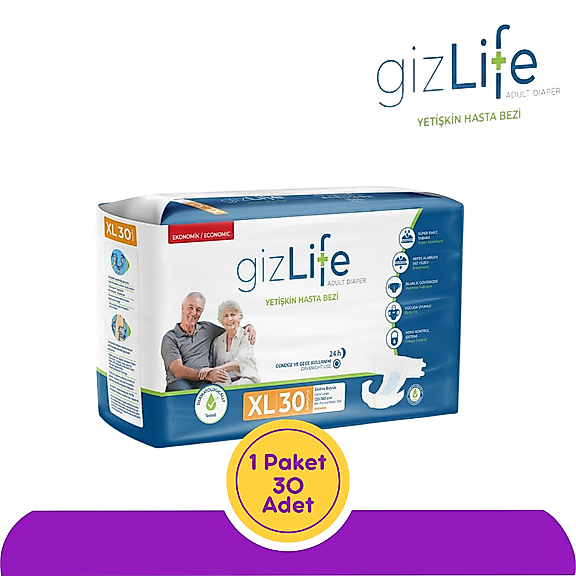 GizLife Belbantlı Yetişkin Hasta Bezi Extra Büyük (XL) 30 Adet