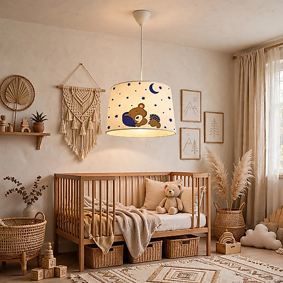 Minibabyroom Uyuyan Ayıcık Temalı Çocuk Odası Sarkıt Avize