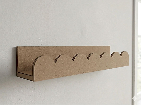 HAM MDF BOYANABİLİR DUVAR RAFI (50 CM X 12 CM)