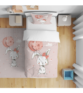 Minibabyrooms Balonlu Tavşan Temalı Nevresim Takımı