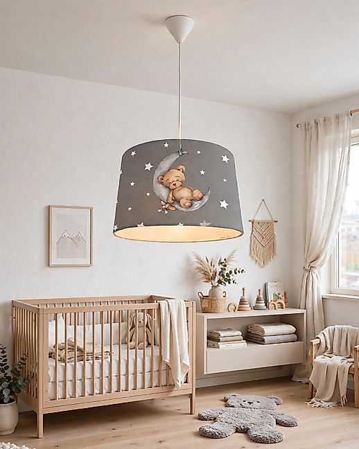 Minibabyroom Ayda Uyuyan Ayıcık Temalı Çocuk Odası Sarkıt Avize