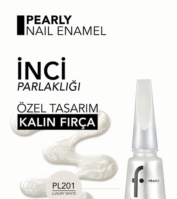 Sedefli Parlak Oje (Beyaz) - Pearly Nail Enamel - PL201 Luxury White - 8682536035422