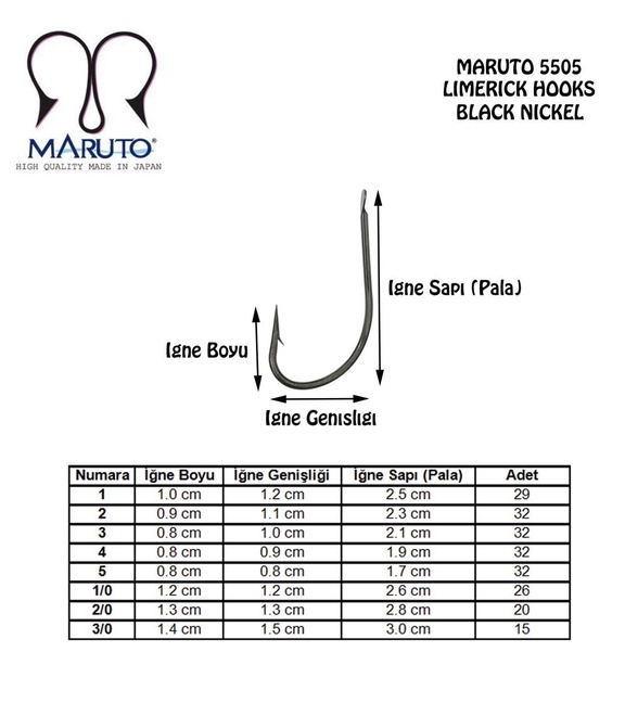 Maruto 5505 Nikel Olta İğnesi No:3/0 (20Pcs)