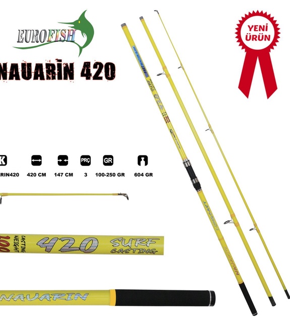 Nauarin 420Cm Surf Olta Kamışı 100-250Gr 3lb Yellow