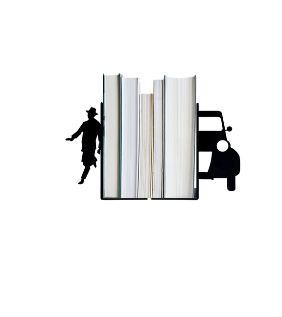 Metal Kitap Tutucu Mafya Bond, Araba Figürlü Kitap Desteği, Dekoratif Kitaplık