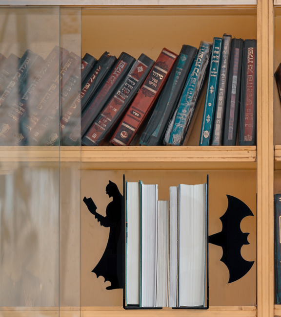 Metal Kitap Tutucu Batman Figürlü Kitap Desteği, Dekoratif Kitaplık