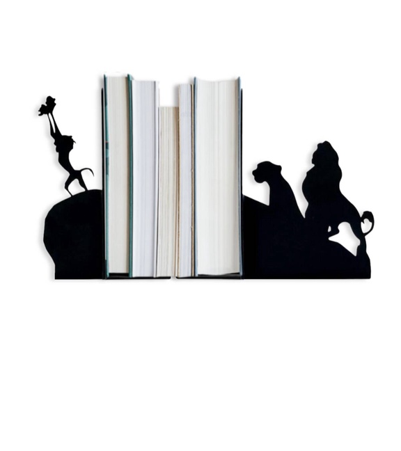 Metal Kitap Tutucu Aslan Kral Figürlü Kitap Desteği, Dekoratif Kitaplık