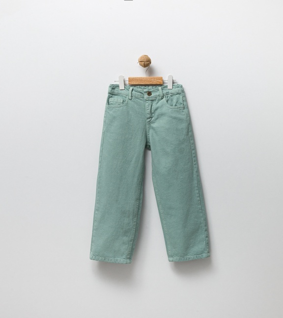 Ham Kot Renkli Pantolon Yeşil OV- 7056