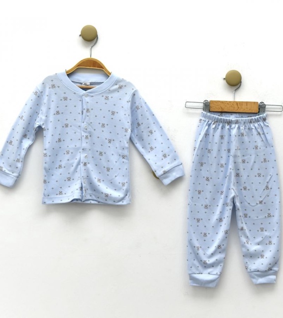 Unısex Ayı Desen Pijama Takımı 1936OK