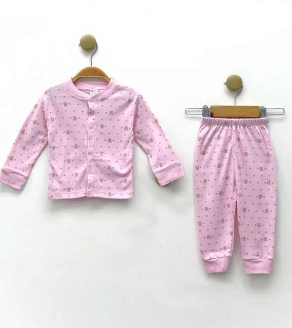 Unısex Ayı Desen Pijama Takımı 1936OK