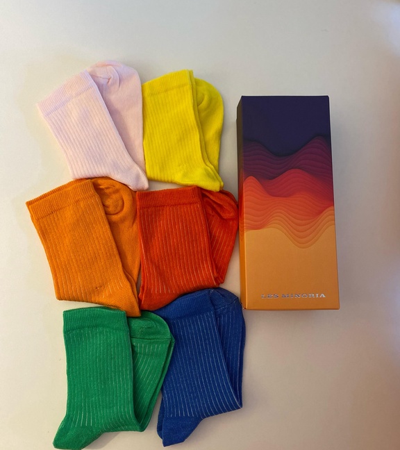 6'lı Düz Canlı Renkler Serisi Pamuklu Kadın Çorap / LES MINORIA